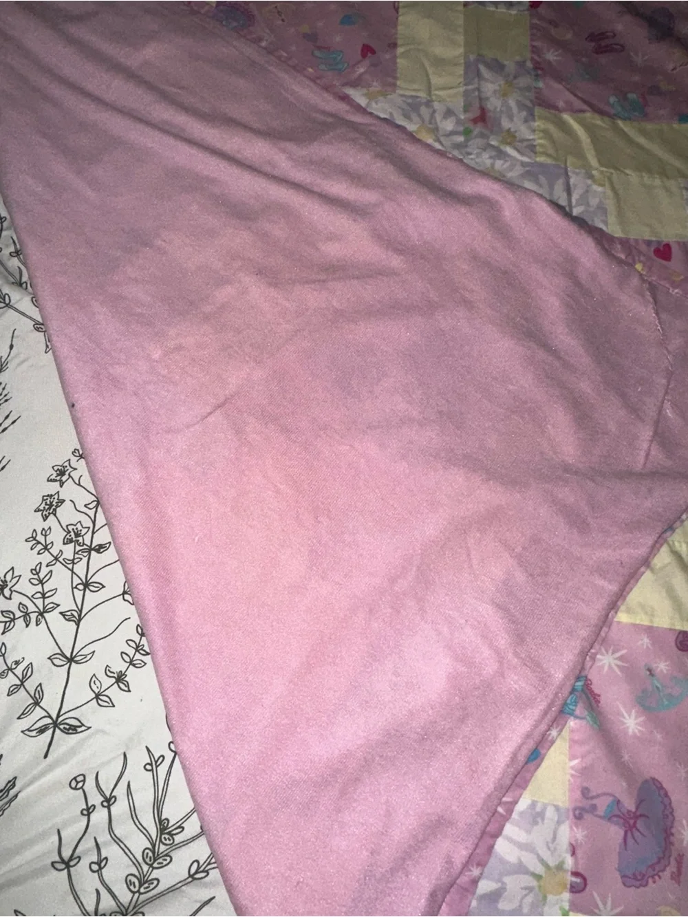 Barbie Handmade Patchwork Quilt Pink Floral 49x72